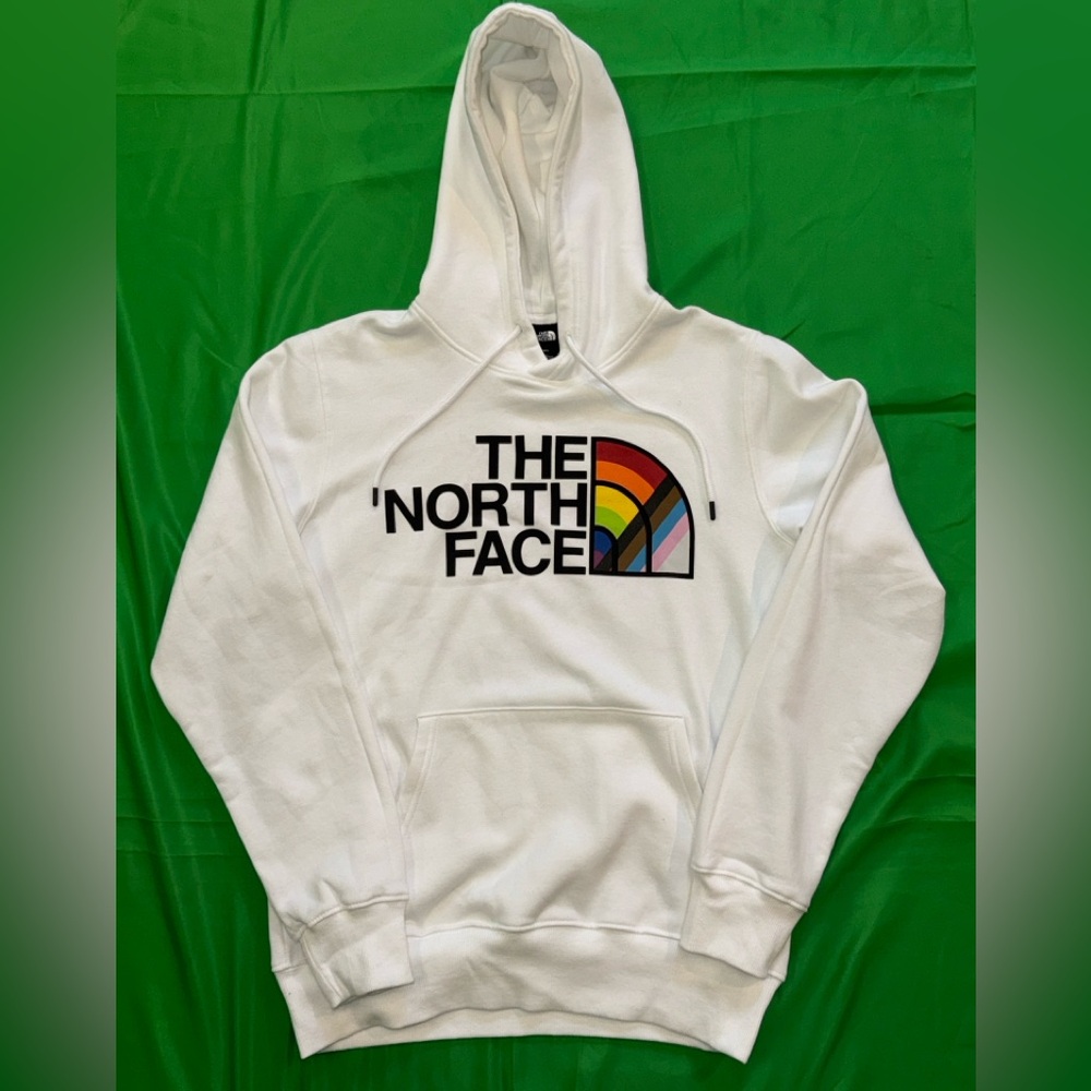 The North Face Size S Womens Hoodie Rainbow LGBTQ +F Pullover White
